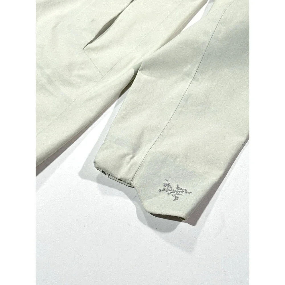 Arc’teryx Goretex Women Rain Jacket White Long Parka Size S Cream Gray Hooded - Picture 7 of 16